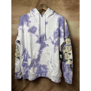 Civil Regime Purple Tie Dye Hoodie with‎ Floral Embroidery Size L